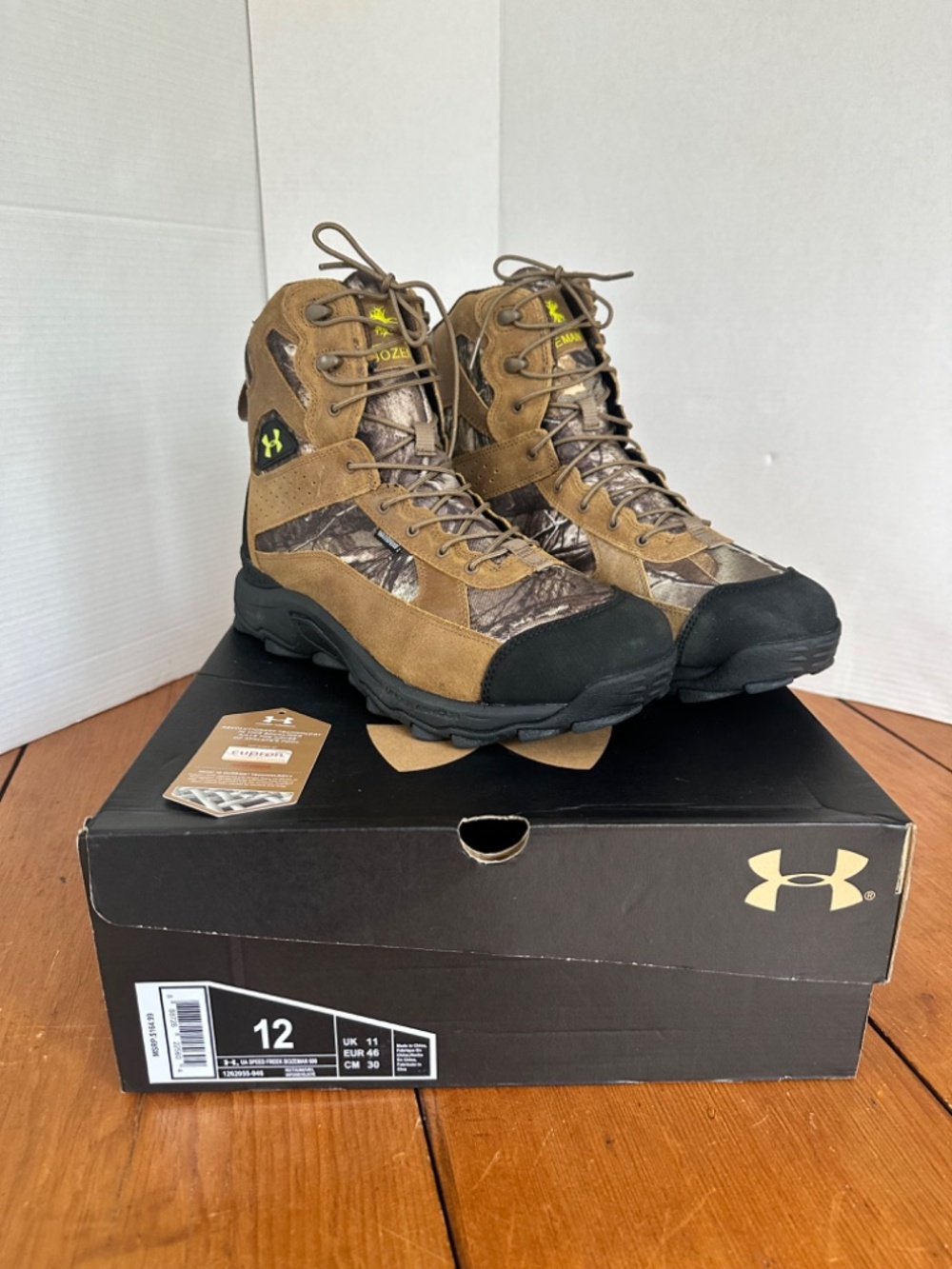 Under Armour UA Speed Freek Bozeman 600 Mens Boots Size 12 Hunting Camo